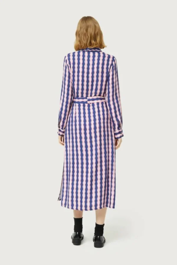 Vestido midi camisero estampado de rayas Serpentina-COMPAÑIAFANTASTICA Hot