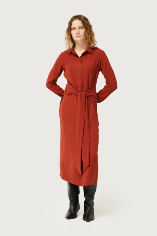 vestido_midi_camisero_mar_0.webp Vestido midi camisero marrón-COMPAÑIAFANTASTICA Discount