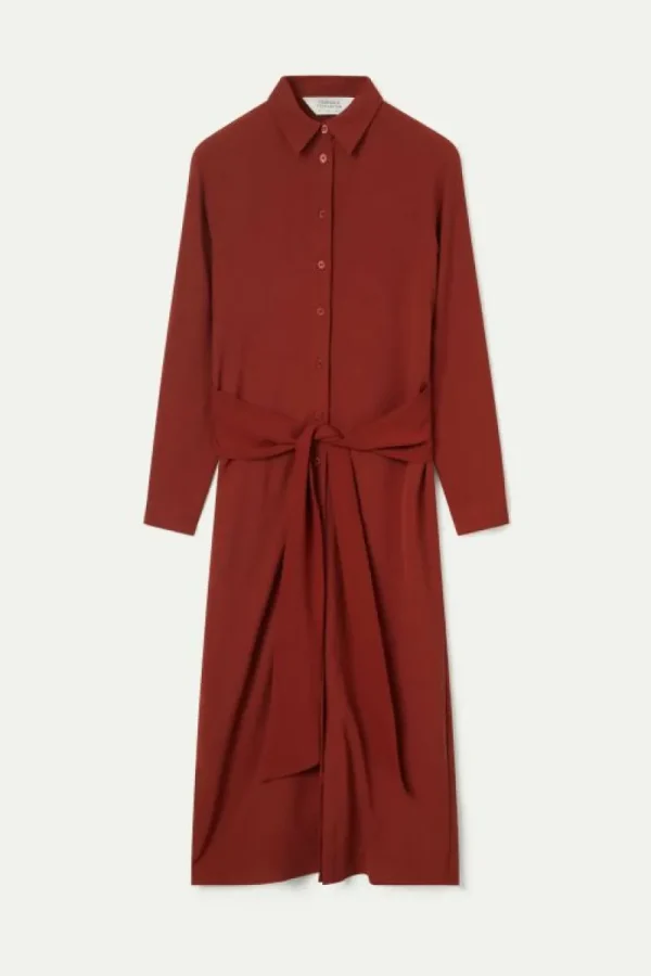 vestido_midi_camisero_mar_1.webp Vestido midi camisero marrón-COMPAÑIAFANTASTICA Discount