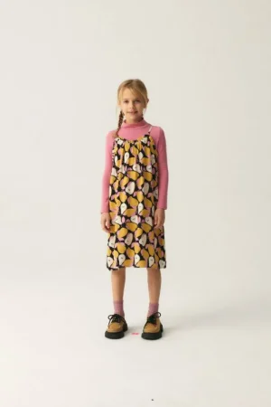 Vestido midi de niña con estampado de peras-MINI Online