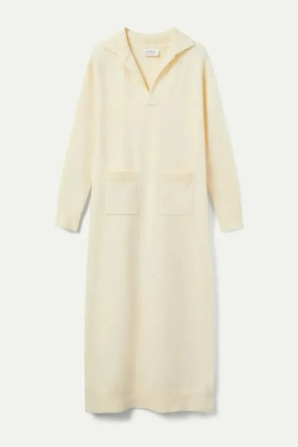 vestido_midi_de_punto_con_1-1.webp Vestido midi de punto con cuello polo blanco-COMPAÑIAFANTASTICA Outlet