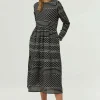 vestido_midi_estampado_de_0.webp Vestido midi estampado de rayas negro-COMPAÑIAFANTASTICA Discount